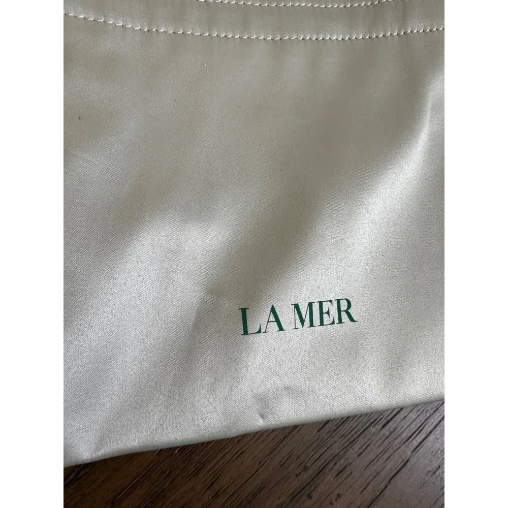 La Mer Drawstring Pouch dust Bag Cream Beige Travel Makeup‎ Skincare Storage